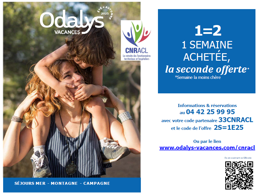 Plaquette offre vacances Odalys 1 = 2