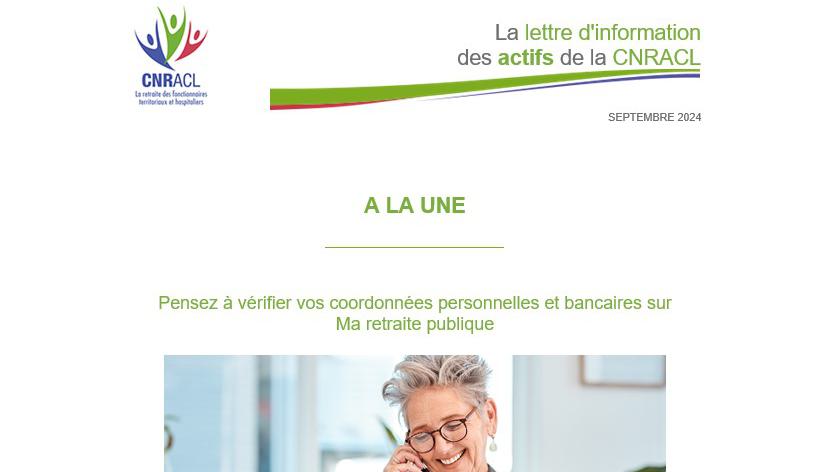 La lettre des actifs de septembre 2024 est disponible